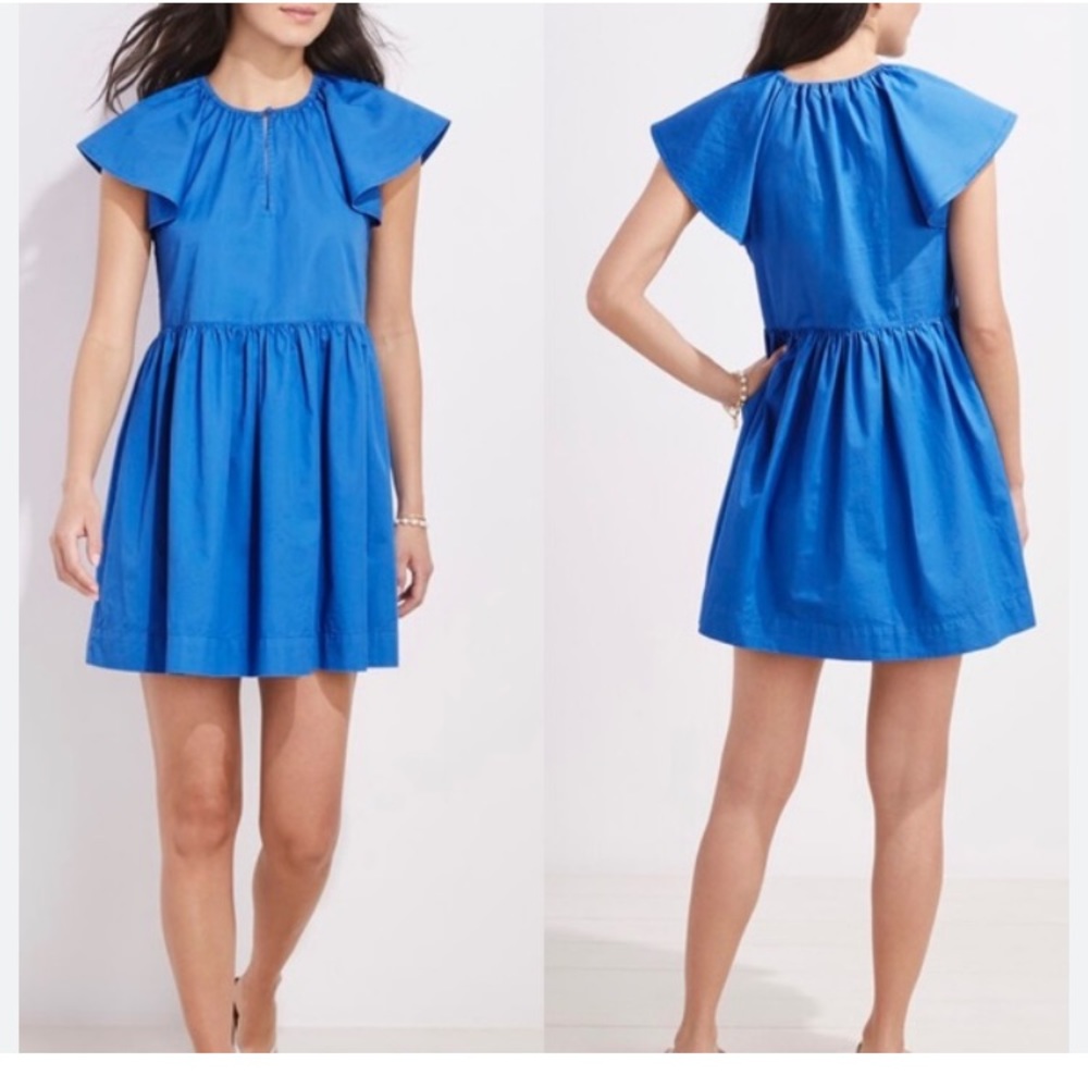 Tide Blue Flutter Sleeve Sundress| 100% Cotton| Vineyard Vines |Sz S